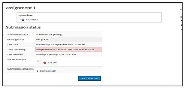 Aaghi LMS Portal Edit Submitted Assignments